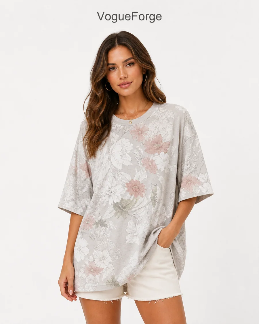 VF-0012-25008-JW — in-stock Light Gray Floral style, VogueForge clothing manufacturer