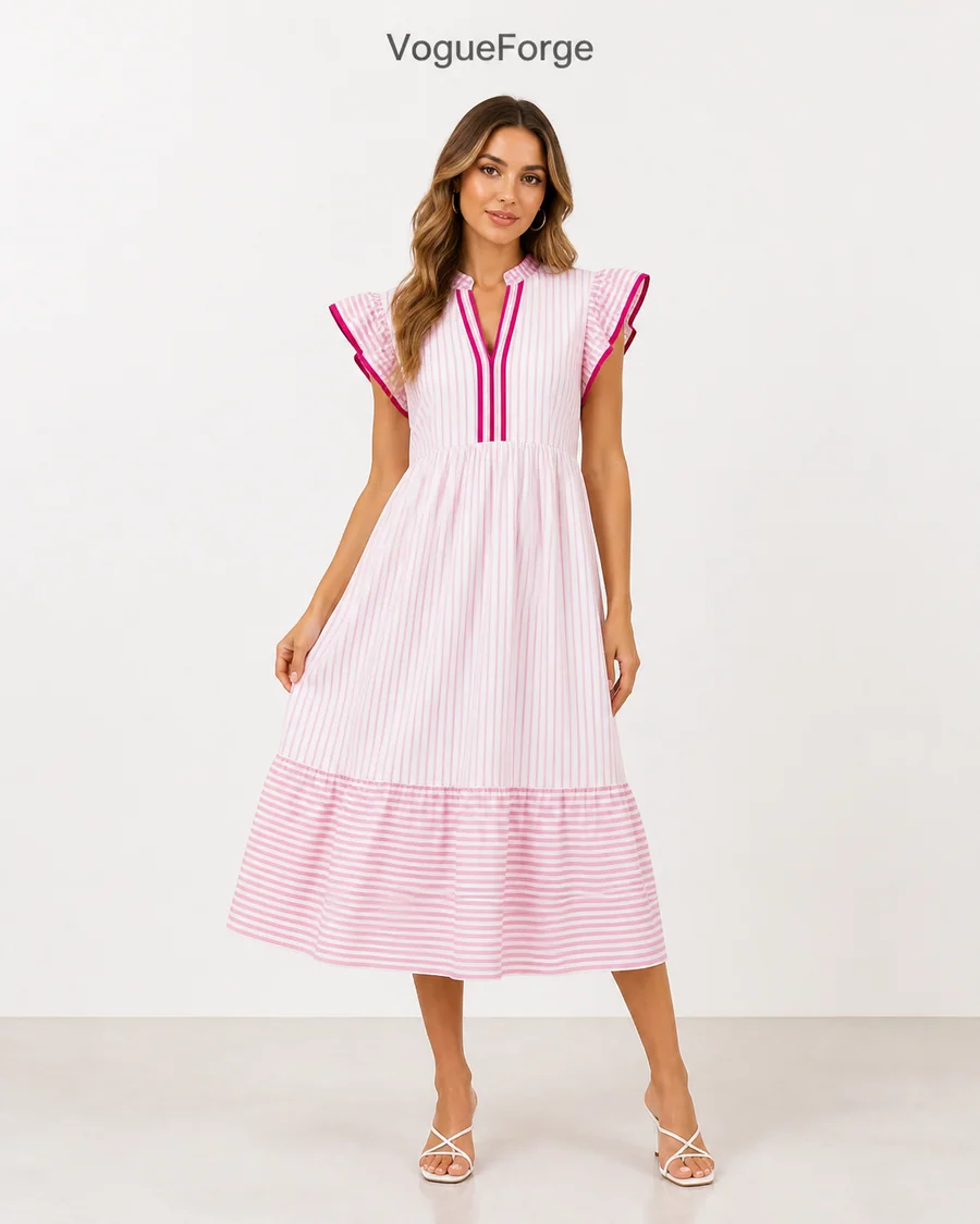 VF-0012-5098-JW — in-stock Pink / White Stripe style, VogueForge clothing manufacturer