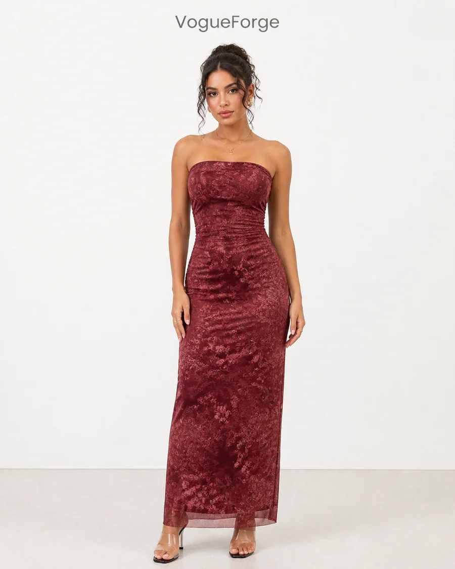 VF-601049-JW — in-stock Burgundy Floral style, VogueForge clothing manufacturer