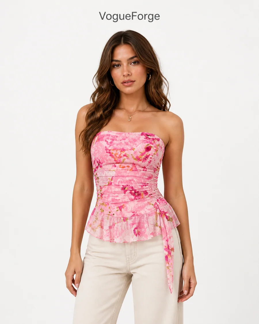 VF-603004-JW — in-stock Pink Floral style, VogueForge clothing manufacturer