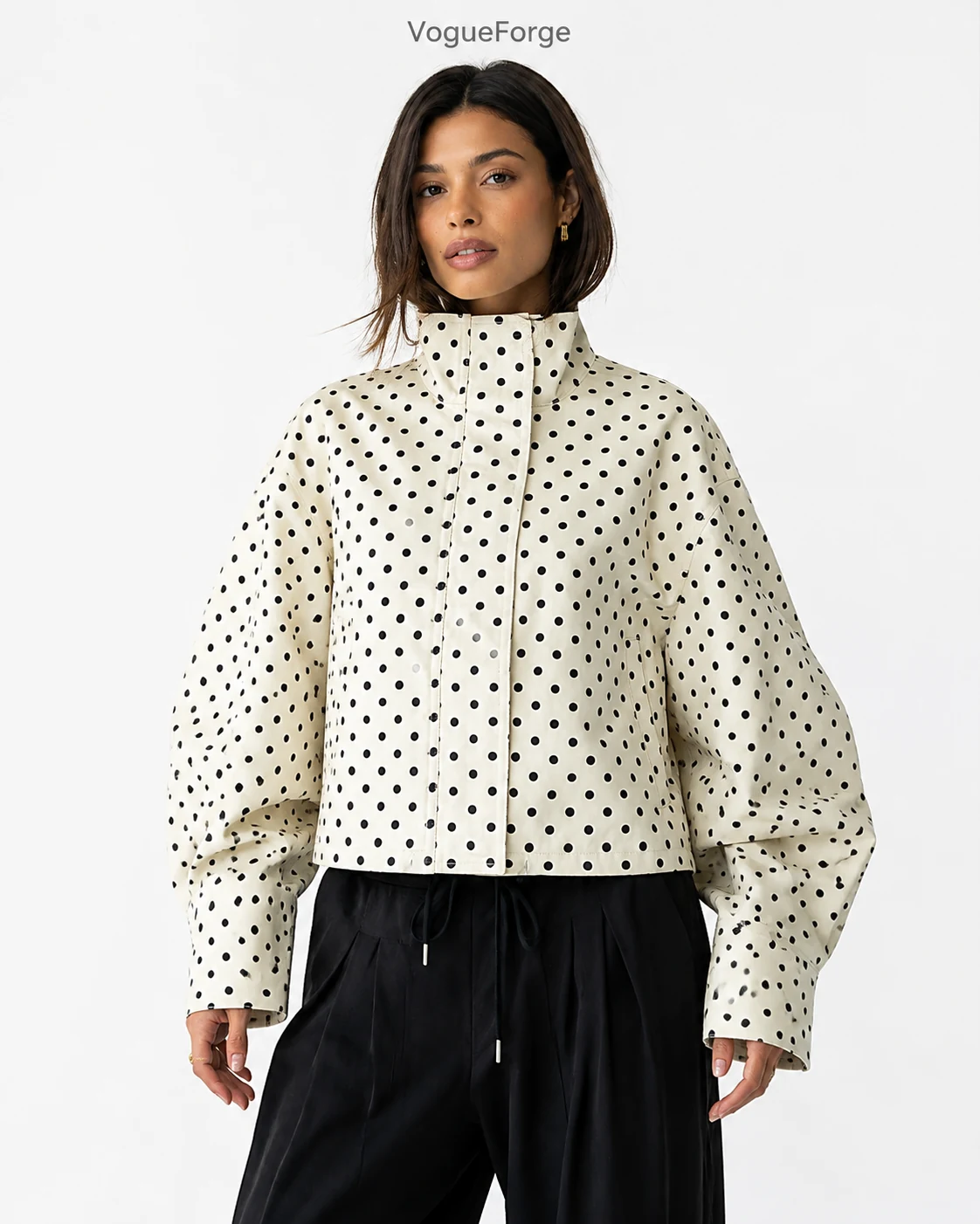 VF-T9068-GQ — in-stock Ivory / Black Polka Dot style, VogueForge clothing manufacturer